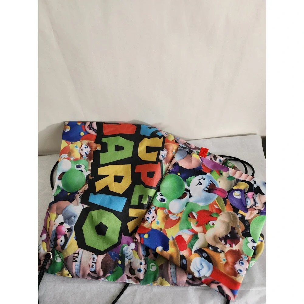 Nintendo Super Mario Bros Drawstring Backpack and Insulated Snack Pouch Set
